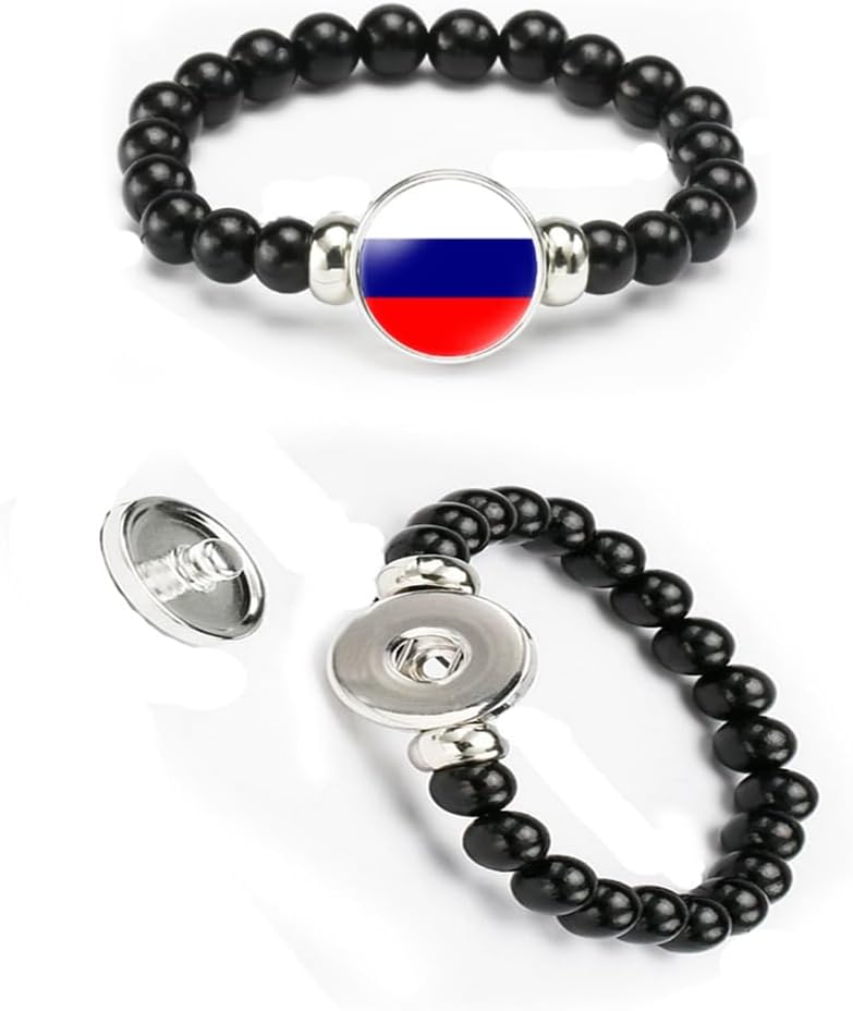 vmcoatdu National Flag Bracelet Elastic Rope Beaded Bracelet Support Your Country Travel Souvenir Gifts for Men Women - Image 4